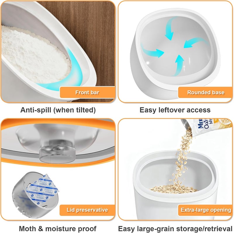 Spreezy Rice Containers (12lbs Rice / 8lbs Flour) Using Convenient For The Kitchen pantry Large Food Storage Containers With Lids Airtight - Image 4