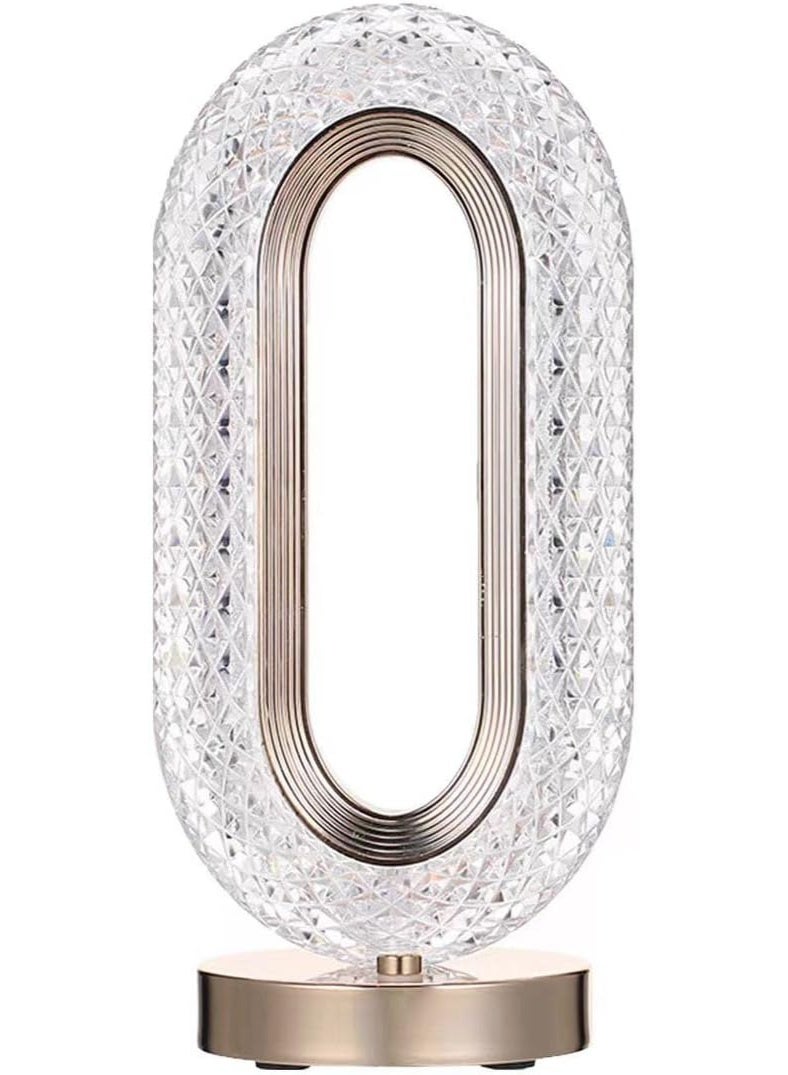 Modern Crystal LED Table Lamp with 3 Lighting Modes - Luxury Oval Design - Decorative Bedside Lamp for Bedroom, Living Room & Office - Image 2