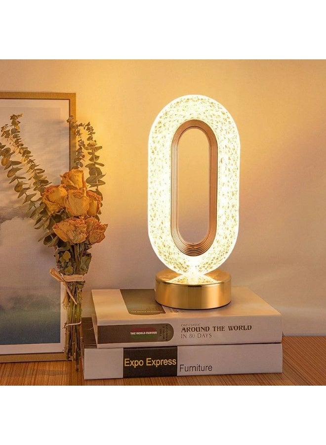 Modern Crystal LED Table Lamp with 3 Lighting Modes - Luxury Oval Design - Decorative Bedside Lamp for Bedroom, Living Room & Office - Image 3
