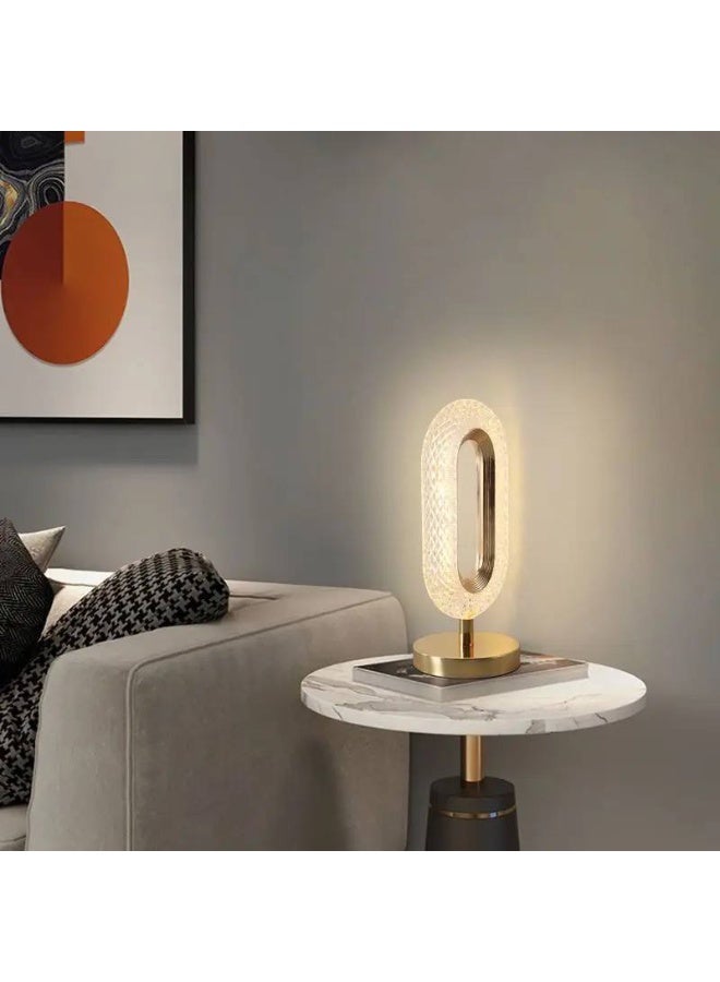 Modern Crystal LED Table Lamp with 3 Lighting Modes - Luxury Oval Design - Decorative Bedside Lamp for Bedroom, Living Room & Office - Image 5
