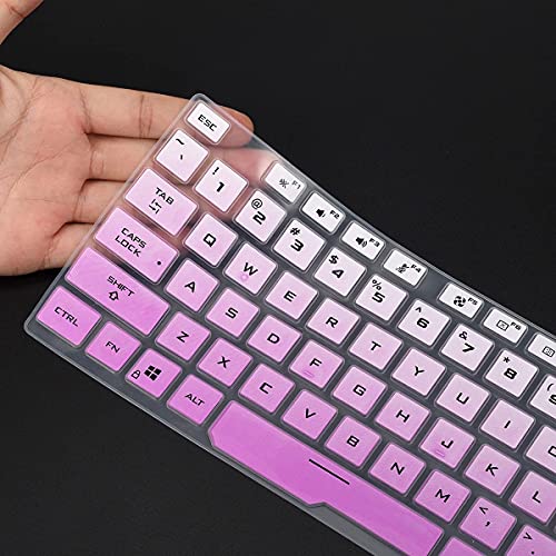Justec Premium Keyboard Protector Cover Fit for Asus Tianxuan 15.6 inch/Tianxuan Plus 17.3 inch ASUS Flying Fortress 8 FA506 Gaming Laptop - Gradient Purple - Image 2
