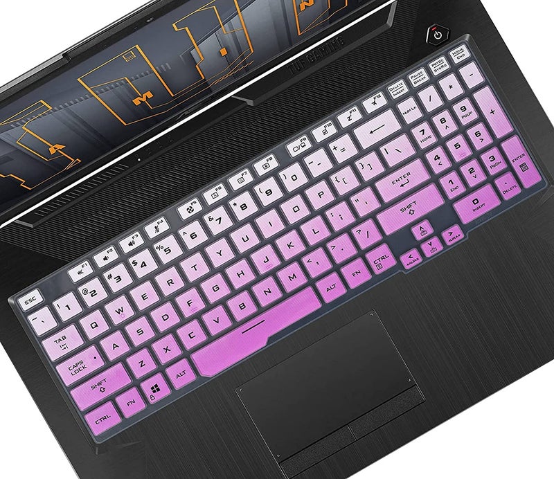 Justec Premium Keyboard Protector Cover Fit for Asus Tianxuan 15.6 inch/Tianxuan Plus 17.3 inch ASUS Flying Fortress 8 FA506 Gaming Laptop - Gradient Purple - Image 1