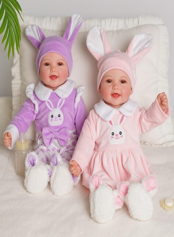 BABESIDE Baby Dolls Twins - 17'' Cute Soft Body Realistic Newborn Twin Dolls Real Life Baby Girl and Boy with Accessories 3+ Year Old Kids Gifts, Pretend Play, Collection - Image 4