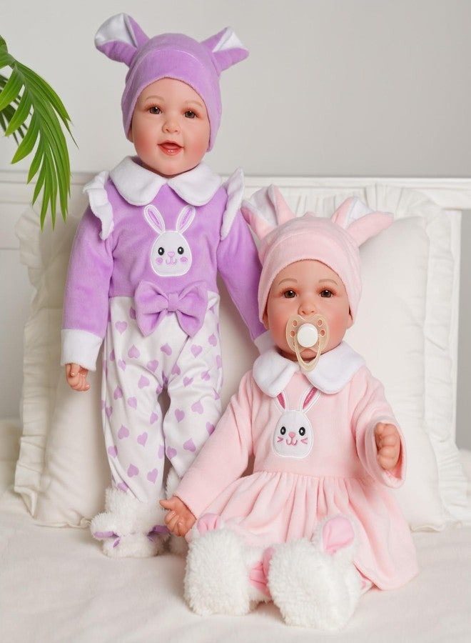 BABESIDE Baby Dolls Twins - 17'' Cute Soft Body Realistic Newborn Twin Dolls Real Life Baby Girl and Boy with Accessories 3+ Year Old Kids Gifts, Pretend Play, Collection - Image 5