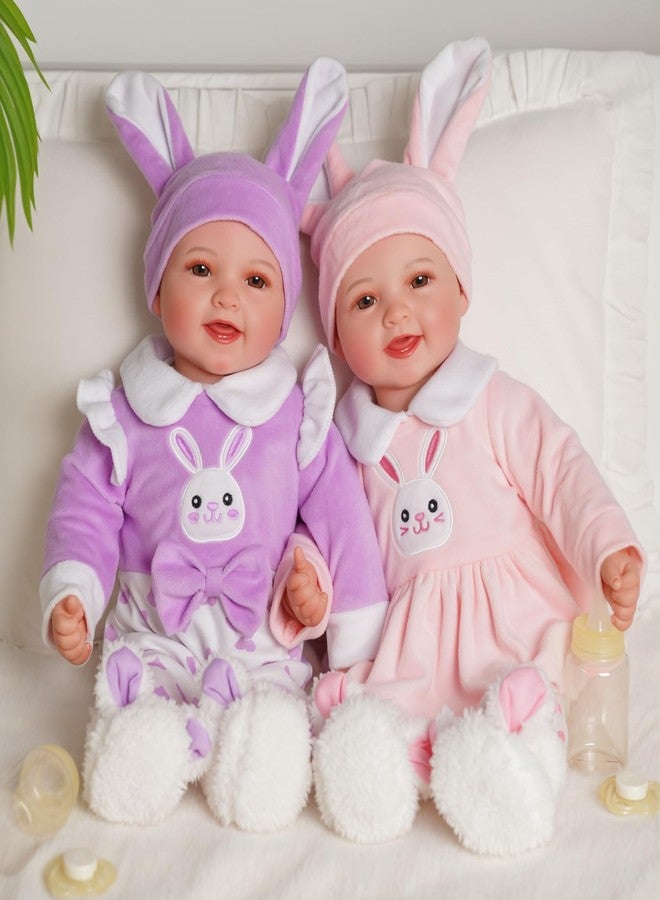 BABESIDE Baby Dolls Twins - 17'' Cute Soft Body Realistic Newborn Twin Dolls Real Life Baby Girl and Boy with Accessories 3+ Year Old Kids Gifts, Pretend Play, Collection - Image 1