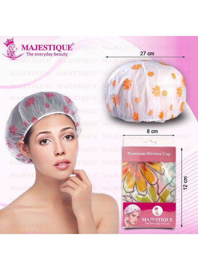 Majestique Shower Cap for Women - Ideal for All Hair Lengths and Thicknesses - Reusable, Waterproof and Washable Perfect Hair Cap for Bathing Durable Hair Cap - Beautiful Style and Color (Pack 3) - Image 2