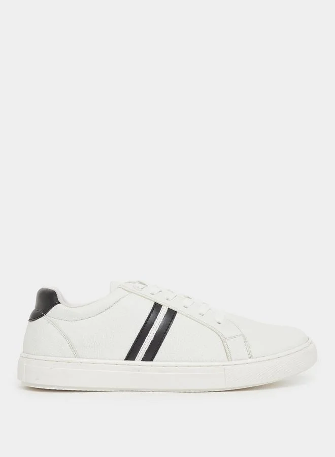 Styli Styli Twin Stripe Lace Up Court Sneakers