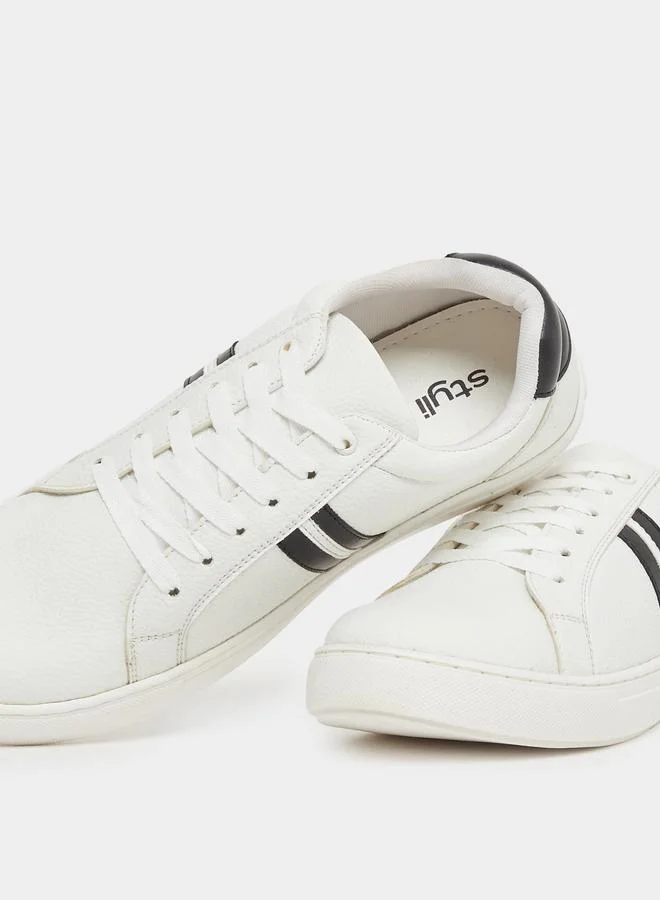 Styli Styli Twin Stripe Lace Up Court Sneakers