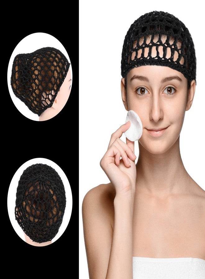 Yuanchu 3 Pcs Crochet Hair Net, Comfortable Breathable Mesh Hair Wrap Reusable Elastic Wig Cap Black Soft Hair Nets Women Sleeping Ballet Shower Bath Makeup Hold Long Short Curls In Place All Night - Image 4