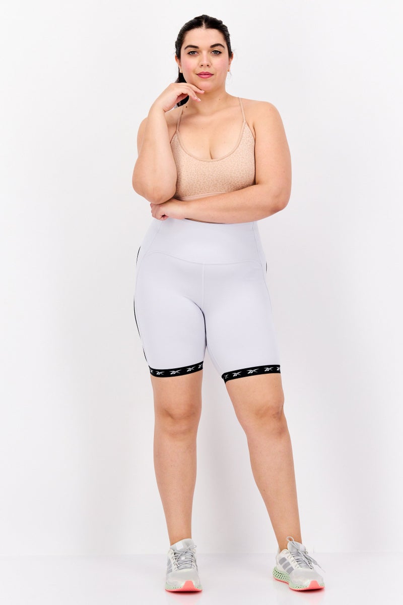Reebok Women Plus Size Training Shorts, Off White - Image 3