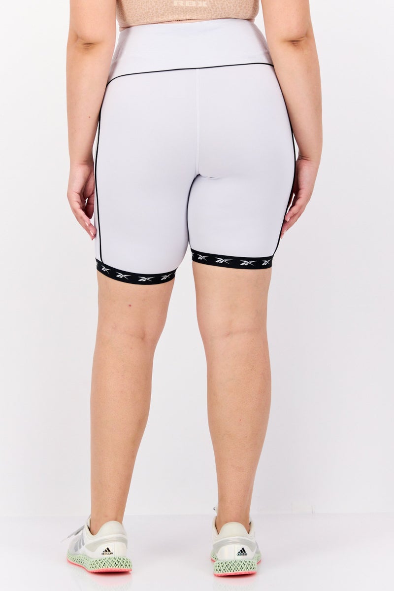 Reebok Women Plus Size Training Shorts, Off White - Image 4