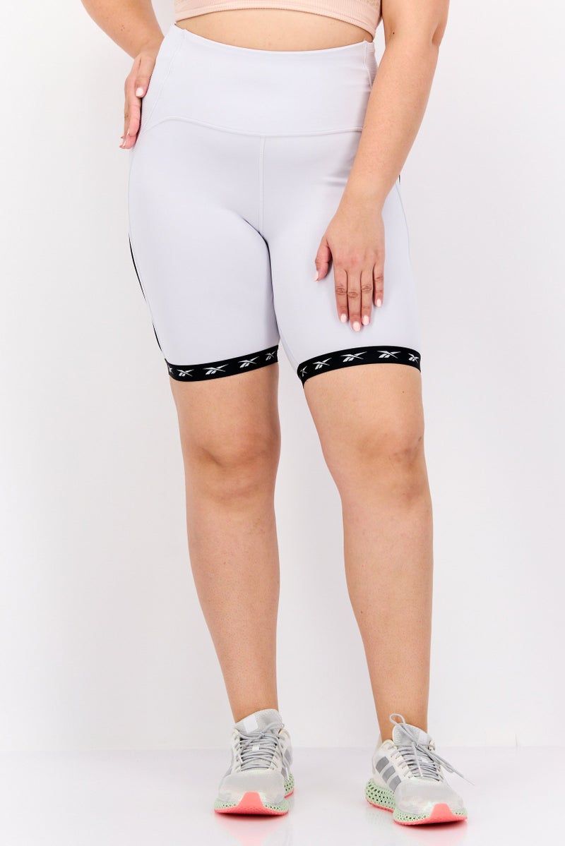 Reebok Women Plus Size Training Shorts, Off White - Image 1