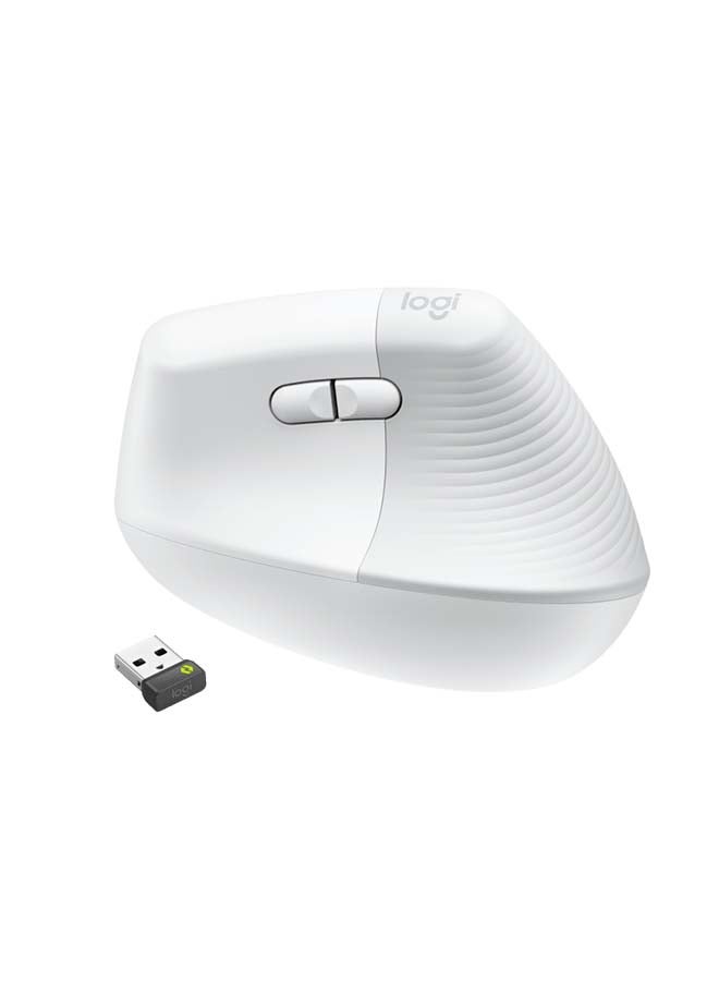 Logitech Lift Vertical Ergonomic Mouse, Wireless, Bluetooth Or Logi Bolt USB Receiver, Quiet clicks, 4 Buttons, Compatible With Windows/macOS/iPadOS, Laptop, PC Off White - Image 2