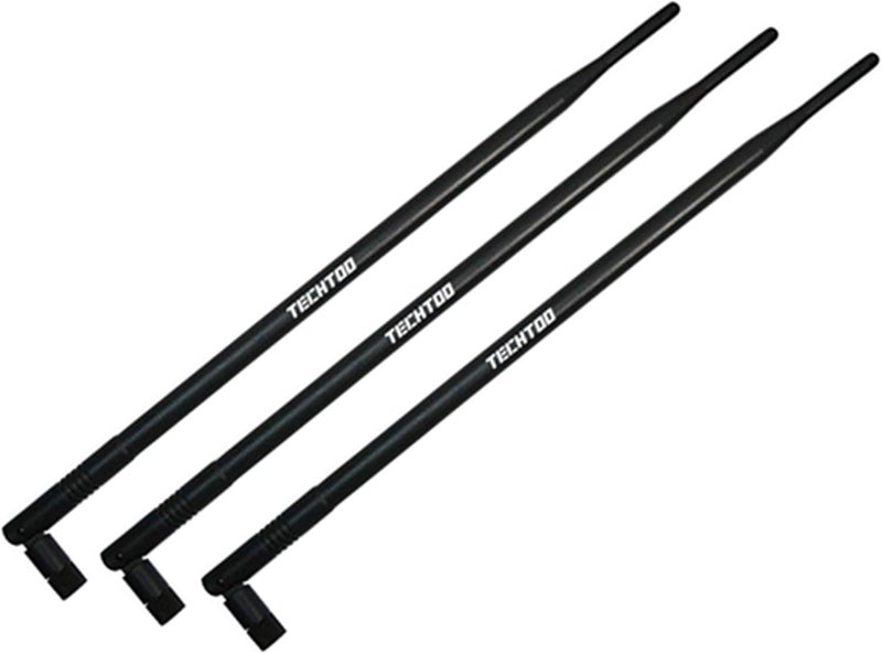 TECHTOO 9dBi Omni WiFi Antenna with RP-SMA Connector for Wireless Network Router/USB Adapter/PCI PCIe Cards/IP Camera/Wireless Range Extender(3-Pack) - Image 1