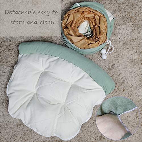 LEFTSTARER 2-in-1 Collapsible Cat Tunnel for Indoor Bed and Hideout - Pet Dog Rabbit Bunny Ferret Tunnel Tubes Toys with Removable Washable Mat, Tower Wheel Stuff - Image 4
