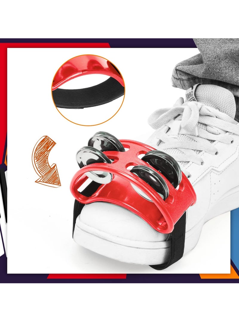 SOLARAE Foot Tambourine Foot Step Rattle with Metal Jingles Bell Drum Accessory Instrument for Drum Instrument Guitar Playing for Musicians Singers Music Classes Bands - Image 4