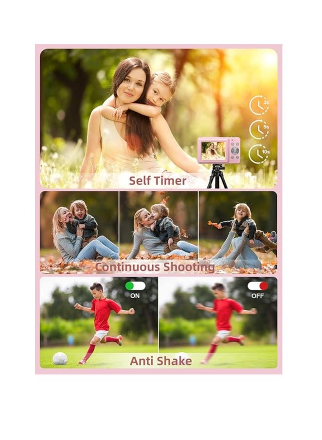 Generic Digital camera, FHD 1080P camera, digital point-and-shoot camera, 16x zoom anti-shake, compact small camera for boys, girls, children send 64G Memory Card  - Image 3
