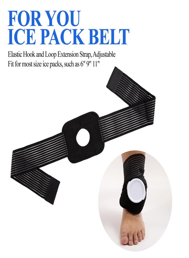 JFRHUDS 4 قطع من أحزمة أكياس الثلج القابلة للتعديل مع حزام مطاطي، ضمادة شريطية لعلاج أكياس الثلج بالحرارة والبرودة، حزام ثلج مطاطي متعدد الأغراض للمعصمين والذراعين والخصر والركبتين - Image 4