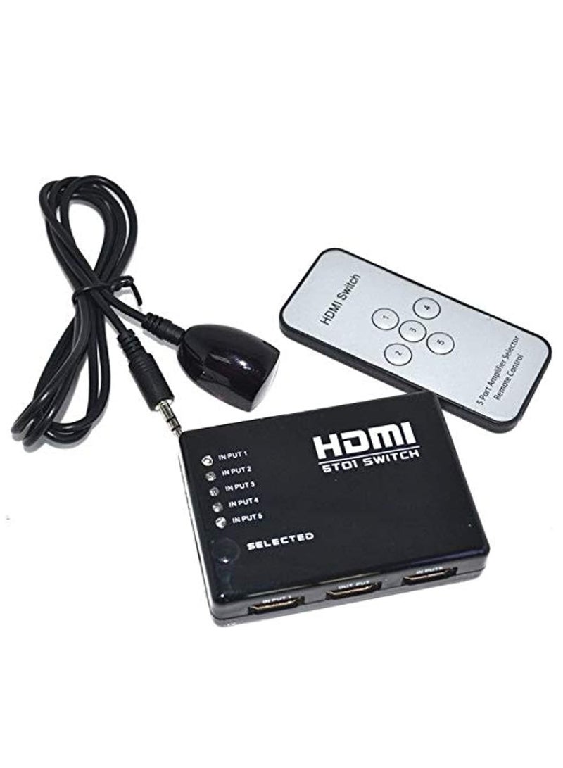 HDMI 5 Ports HDMI Switcher Splitter 1080P Support 3D with IR Wireless Remote Controller - Image 1