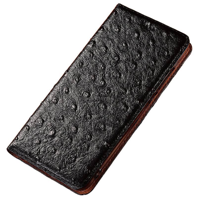 غطاء واقي بملمس جلد لـ iPhone 12 مع حماية من السقوط وحامل قائم مع مقاوم للصدمات مع مغناطيس قوي مع مقاوم للخدش باللون أسود مغناطيسي بوظيفة حامل باللون الأسود - Image 1