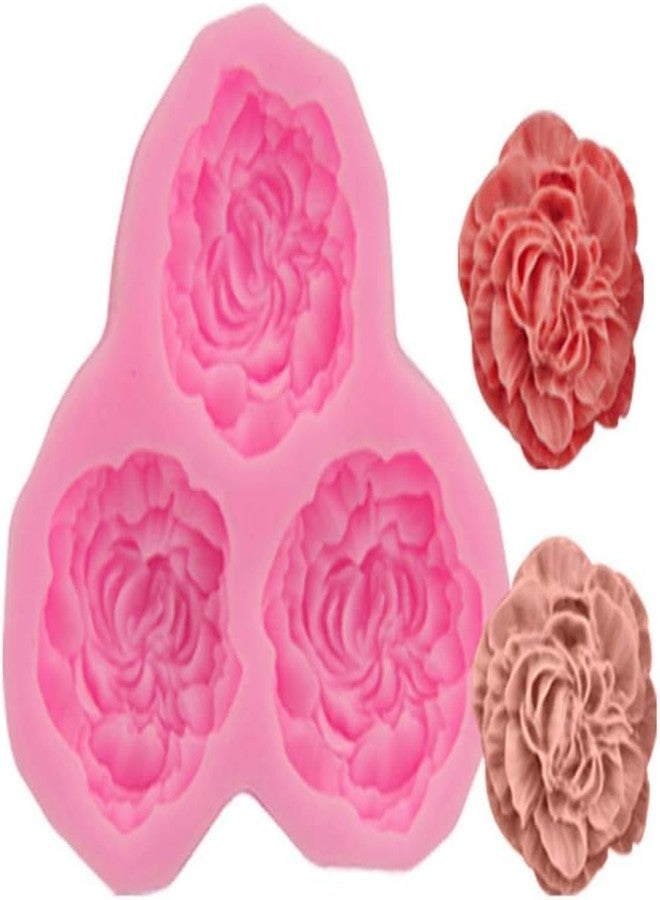 MATIN IMPEX 3-Cavity Rose Flower Silicone Mold for Fondant, Candy, Sugarcraft, Cupcake Toppers, Polymer Clay, Soap, Wax, and Craft Projects (CFM122) - Image 4