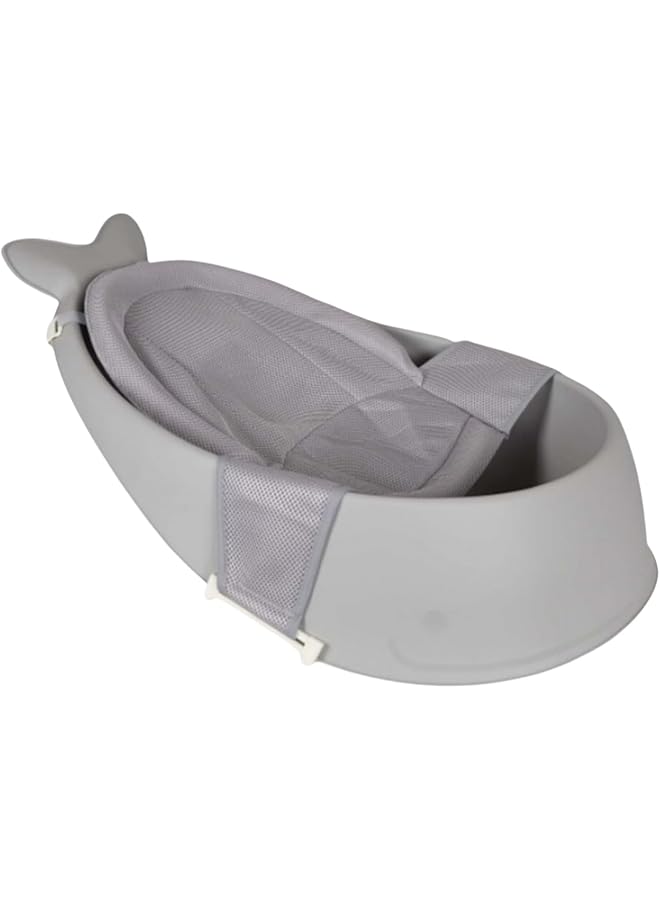 إيروريكس حوض استحمام للأطفال مع وسادة سجادة حمام، حوض استحمام للأطفال على شكل حوت مع فتحة تصريف، حوض استحمام مع عدم الانزلاق - Image 1