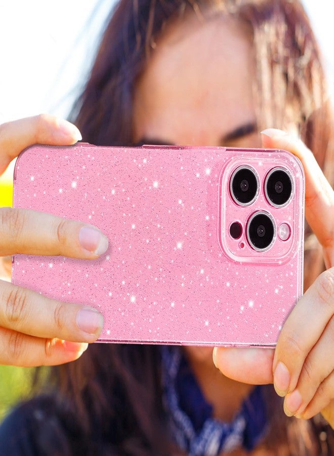 Hython Case for iPhone 16 Pro Max Case Glitter Cute Sparkly Shiny Bling Sparkle Phone Cases 6.9", Thin Slim Fit Soft TPU Bumper Shockproof Rubber Protective Cover for Women Girls Girly, Bright Pink - Image 5