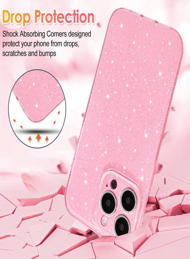 Hython Case for iPhone 16 Pro Max Case Glitter Cute Sparkly Shiny Bling Sparkle Phone Cases 6.9", Thin Slim Fit Soft TPU Bumper Shockproof Rubber Protective Cover for Women Girls Girly, Bright Pink - Image 4