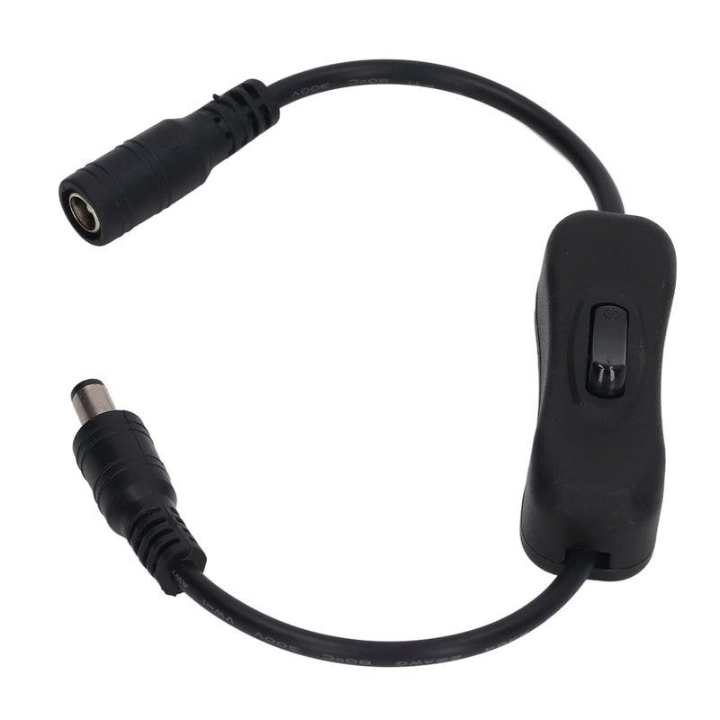 Pwshymi DC Power Switch Cable 11.5in Length DC Male Female Cable for LED Strip CCTV Home Use 2pcs Black ABS - Image 2