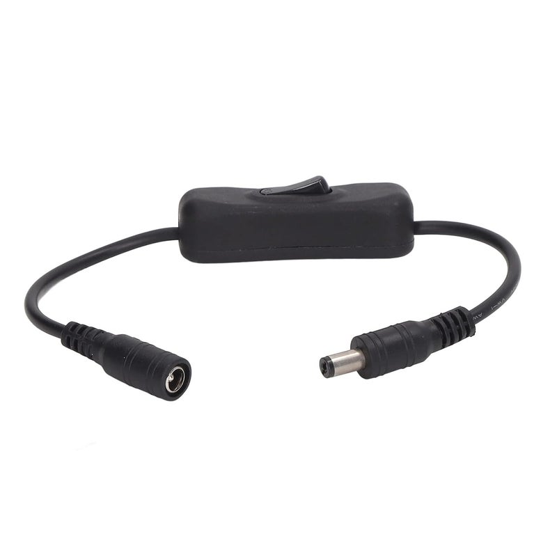 Pwshymi DC Power Switch Cable 11.5in Length DC Male Female Cable for LED Strip CCTV Home Use 2pcs Black ABS - Image 3