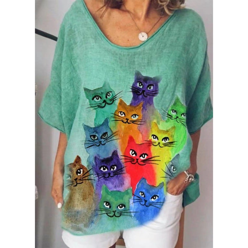 Women's positioning printed T-shirt top - Image 1