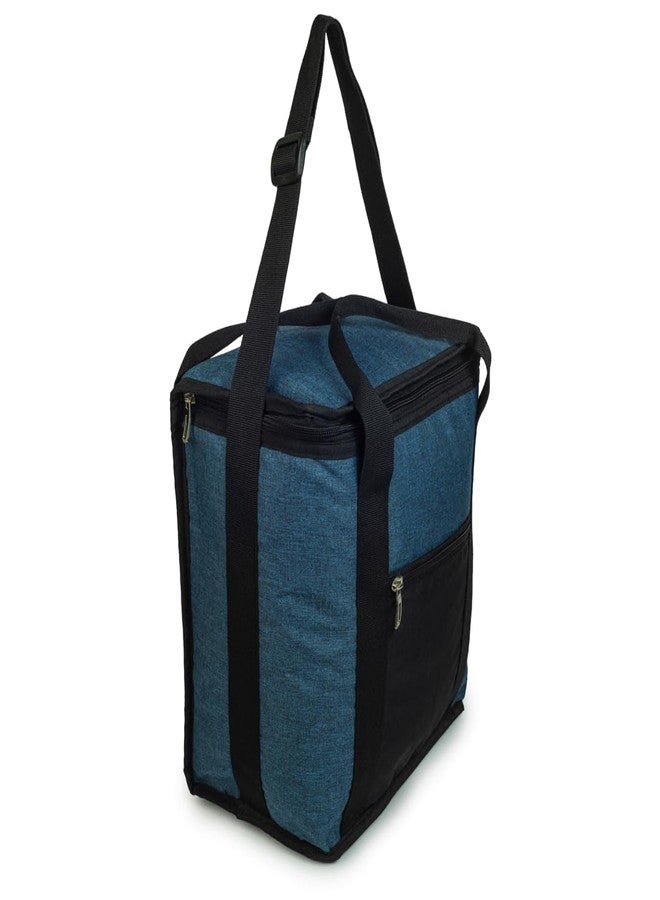هووم حقيبة غداء/حقيبة طعام معزولة كبيرة الحجم من هوم، سعة 13 لترًا، للاستخدام اليومي، مناسبة للمكتب، الجامعة، المدرسة، السفر، النزهات، التخييم، الحفلات، إلخ، لون أزرق - Image 2
