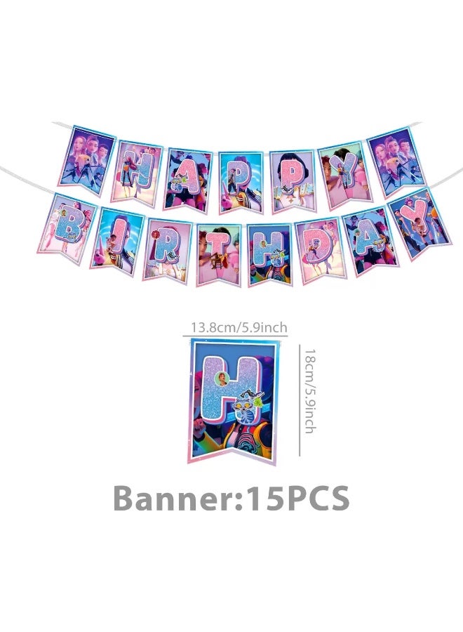 مجموعة أدوات مائدة من ورق عيد ميلاد صياد الشياطين من كيبوب، كوب ورقي، منشفة ورقية، لافتة - Image 2