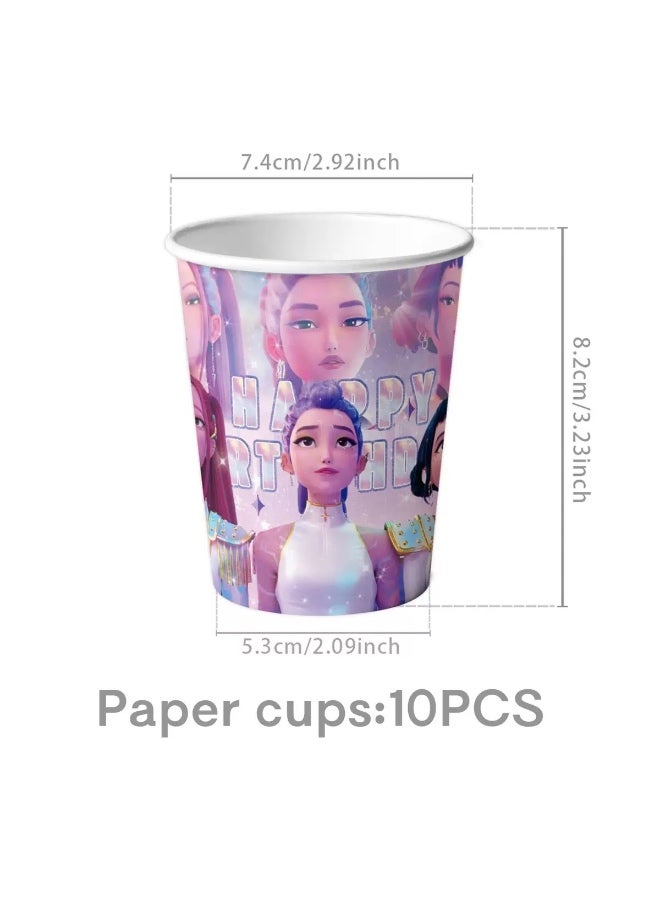 مجموعة أدوات مائدة من ورق عيد ميلاد صياد الشياطين من كيبوب، كوب ورقي، منشفة ورقية، لافتة - Image 5