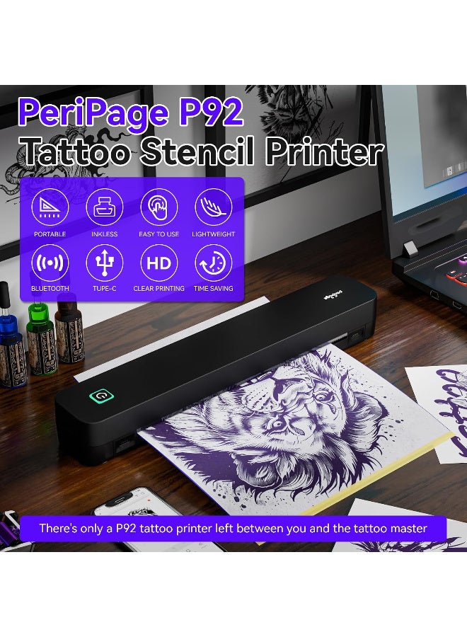 PeriPage P92 Tattoo Stencil Printer Thermal Temporary Tattoo Printer with Stencil Paper Compatible with Phone,Pad & PC - Image 5