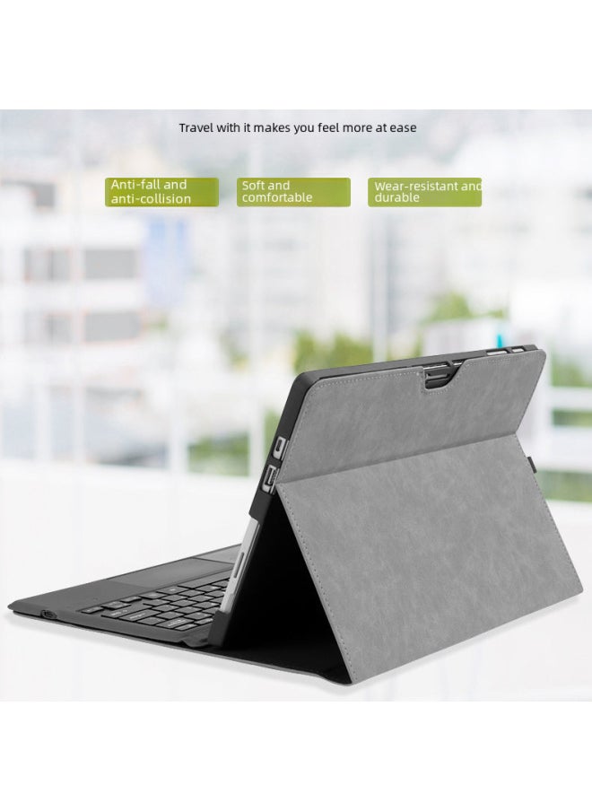 For Microsoft Surfacepro10/9/8 Protective Case Go2/3 Computer Bag Pro4/5/6/7 Protective Soft Case-Color:"Fashion Black" + South Africa Sheep Bar Fabric-Applicable Model:Surface Pro8 [soft Shell]]