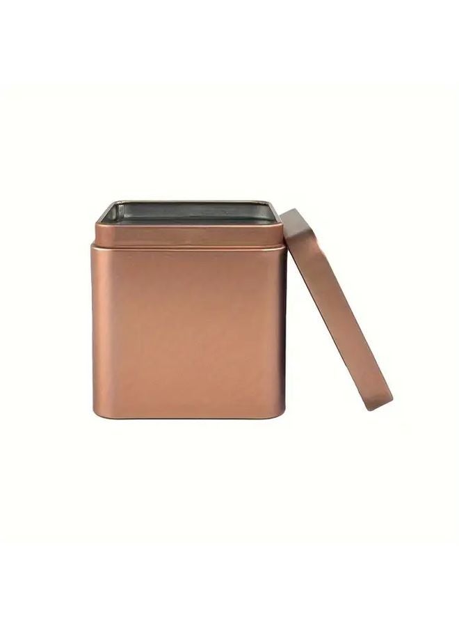Blue Square Metal Tin Canisters 3 Pack Decorative Storage Containers For Holidays - Image 2
