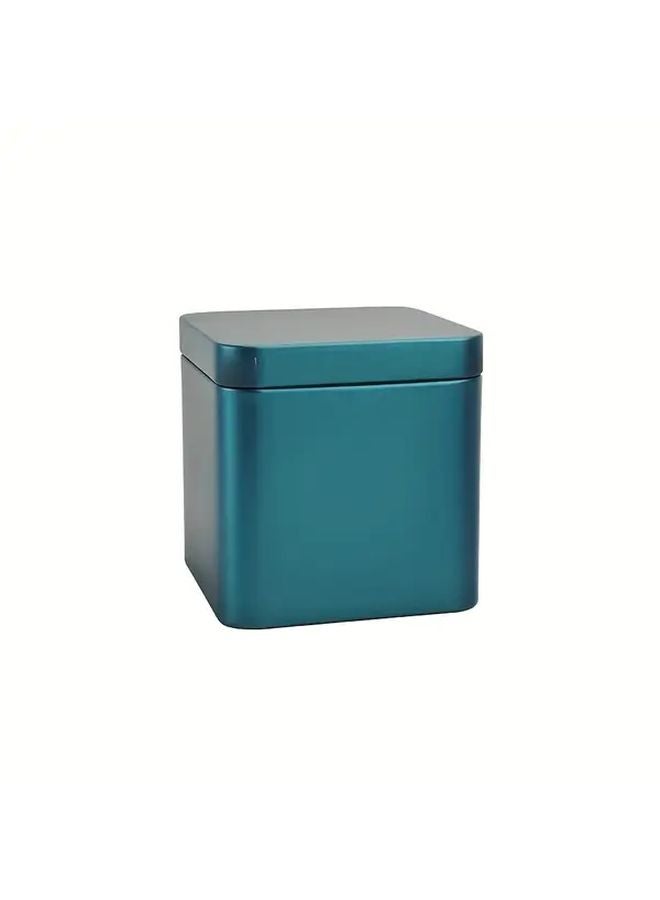 Blue Square Metal Tin Canisters 3 Pack Decorative Storage Containers For Holidays - Image 4