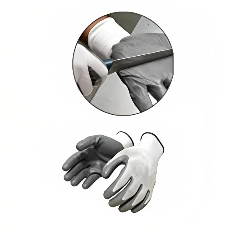 Heavy Duty Reusable Industrial Safety Nylon Anti Cut Resistant Hand Gloves Grey 10 Pairs Hand Gloves for Garden Industrial Farming work Men Women  - Image 2
