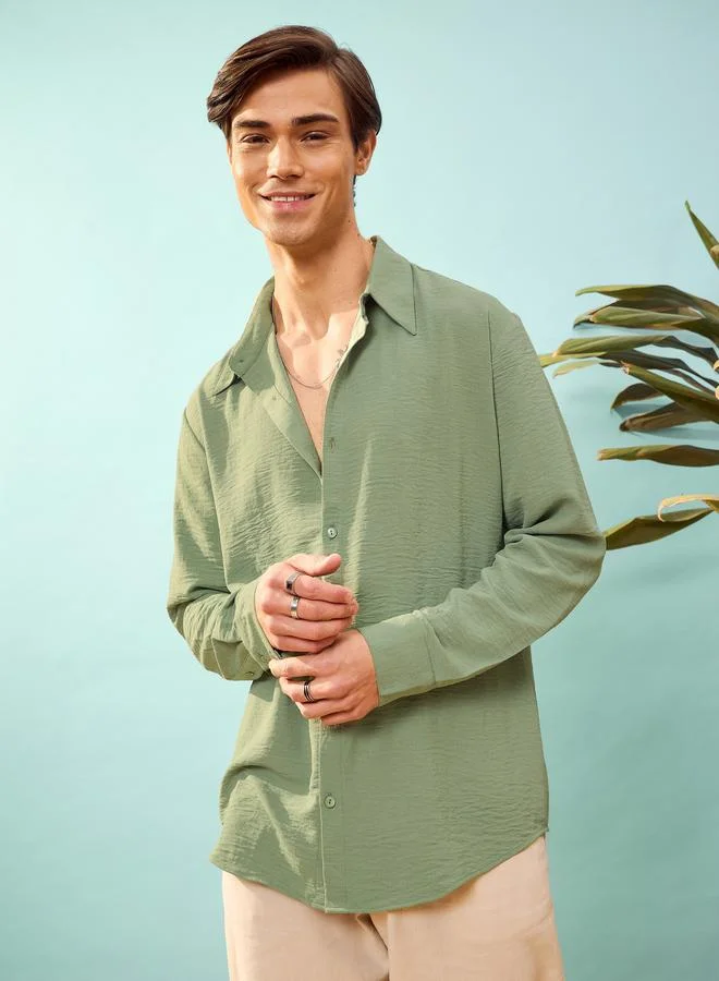Mascln Sassafras Textured Relaxed Fit Shirt