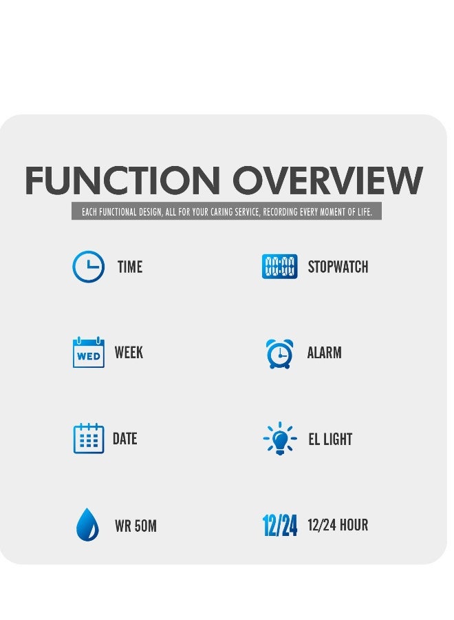 Watches for Boys Multifunctional Water Resistant Digital Watch PU Strap 1863 Black - Image 4