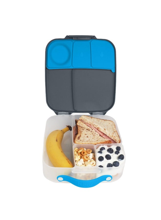 b.box Kids Lunch Box - 4 compartments (2 Leak-proof) Bento Box with Cold Pack & Removable Divider Reusable Snack Containers with Lids, Snack Box for Toddlers & Older Kids 8 1/2 cups (Blue Slate) - Image 1