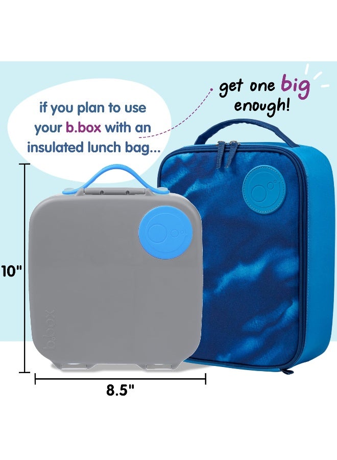 b.box Kids Lunch Box - 4 compartments (2 Leak-proof) Bento Box with Cold Pack & Removable Divider Reusable Snack Containers with Lids, Snack Box for Toddlers & Older Kids 8 1/2 cups (Blue Slate) - Image 2
