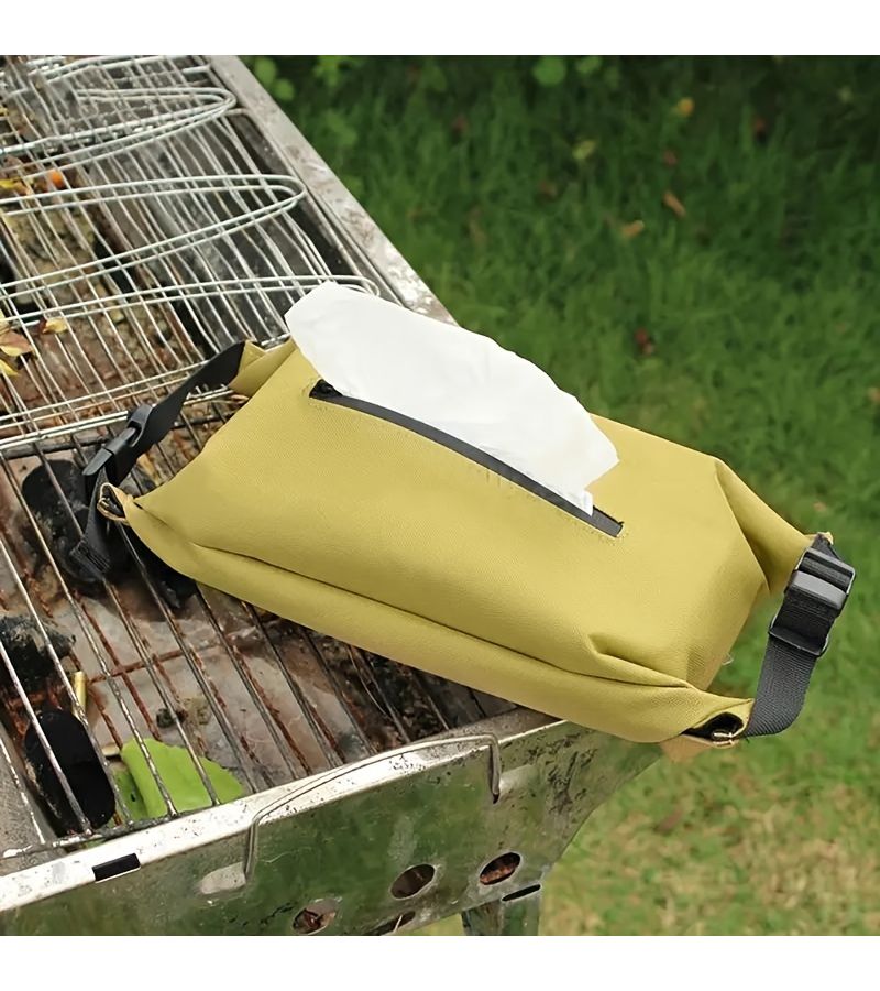 Creative Outdoor Camping Tissue Holder Camouflage No Punch Lightweight Canvas Wet Wipes Bag With Safety Strap And Viewing Window Portable Multifunctional Towel Pouch Holiday Gift Camping Accessory - Image 4
