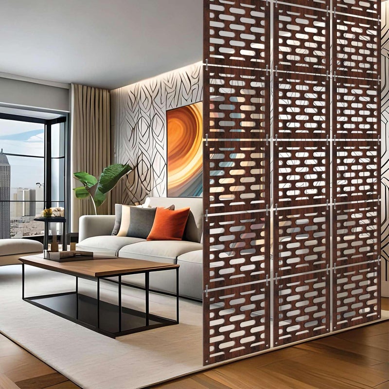 Random فاصل غرفة معلق عشوائي 12 قطعة مع خطافات لوحات تقسيم زخرفية حديثة لغرفة النوم وغرفة المعيشة ومنطقة الطعام وبيت العبادة RSD4129 - Image 2