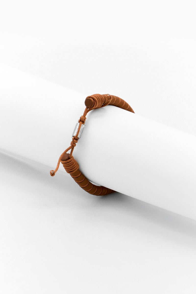 POLICE Men PPJ26486BLC-03 Leather Bracelet, Tan - Image 3