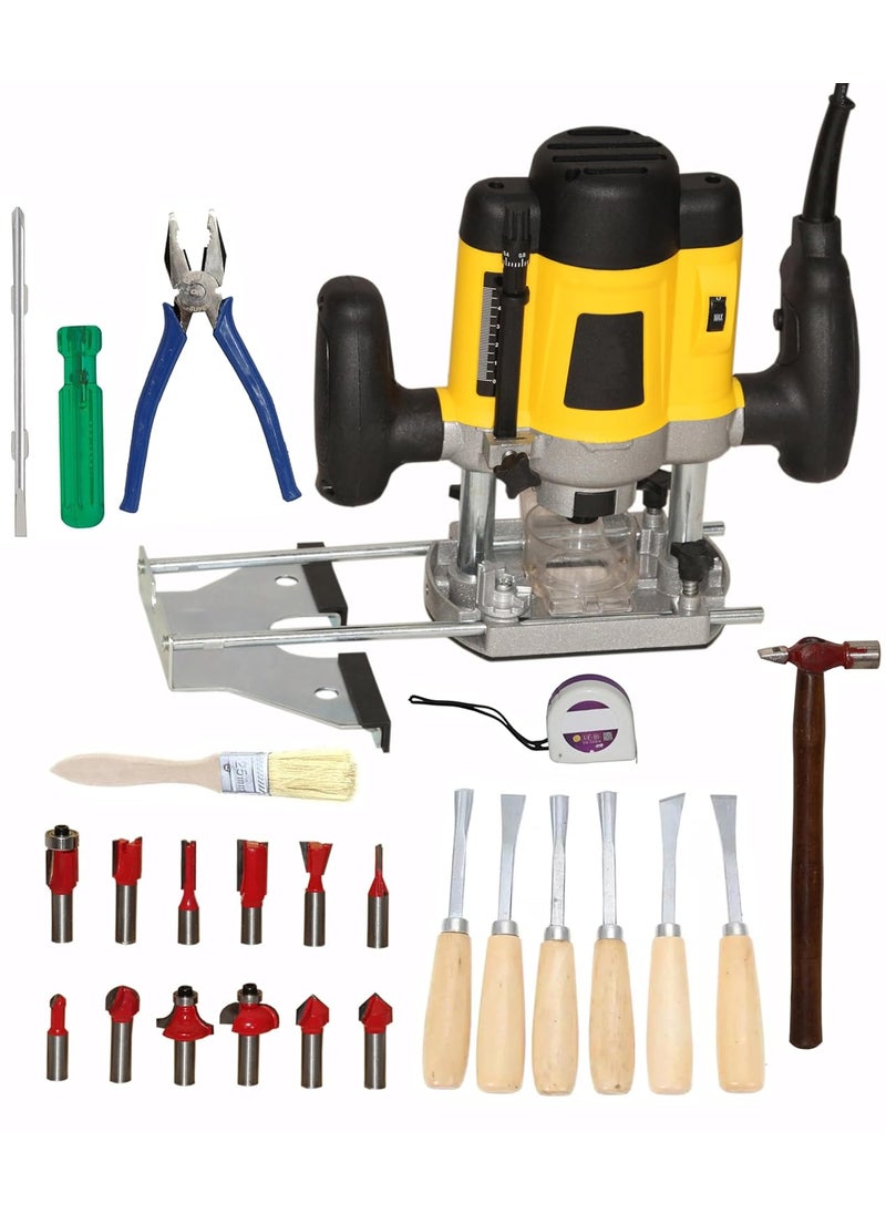Digital Craft - Digital Craft Electric Multifunction Woodworking Carving Machine Trimming Machine Slotting Machine Furniture Processing Tools Electric Router Machine kit5 Utility Tools6Pc Wood Carving Set - Image 1