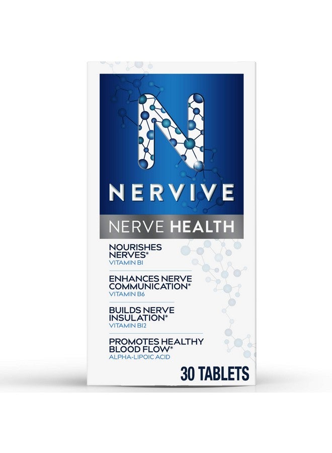 Nervive صحة الأعصاب مع حمض ألفا ليبويك لتعزيز صحة الأعصاب ودعم وظيفة الأعصاب الصحية في الأصابع واليدين والقدمين* فيتامينات ALA B12 B6 & B1 30 قرص يومي - Image 1