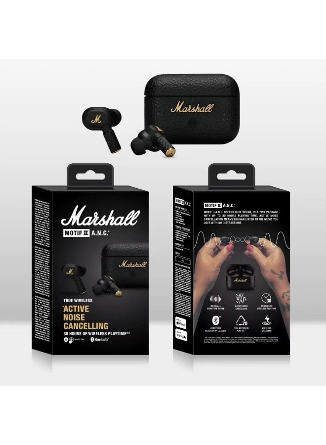 مارشال Motif II ANC - حقا اللاسلكي النشط إلغاء الضوضاء سماعات بلوتوث، سماعات أسود