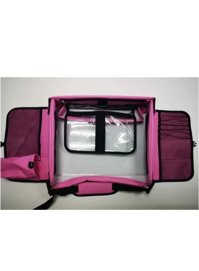 Gonice Kids Travel Tray Collapsible Toddler Car Seat Tray - Food & Snack Lap Car Seat Travel Table Desk with 7 Storage Pockets Carseat Organizer for Kids Road Airplane Trip Activity - Image 4